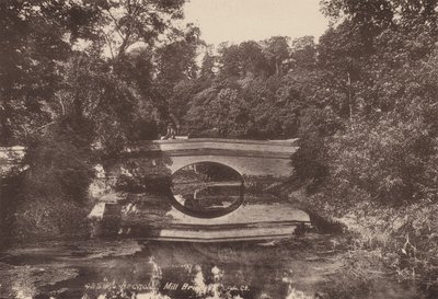 アランデル: ミル橋 (白黒写真) 作： English Photographer