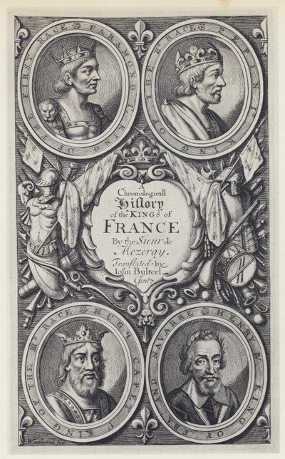 F Eudes de Mezeray, A Chronologicall History of the Kings of France, Tr J Bulteel, T N for T Basset, etc 1683 (モノクロ写真) 作： English Photographer