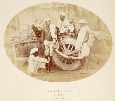 J.フォーブスワトソン著、インド人民のグージュールゼミンダース、ヒンドゥー、ラージプータナ、1868年出版（アルブメンプリント） 作： English Photographer