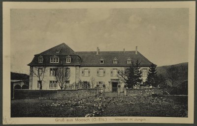 Mooschからのご挨拶（O.-Els）-H. Jungck病院、Vosgesからのポストカード、1915 作： English Photographer