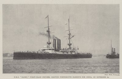 HMSグローリー、ファーストクラスの巡洋艦、11月24日にポーツマス港を中国に向けて出発 作： English Photographer