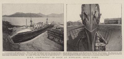 香港、九龍のドックで強力なHMS 作： English Photographer