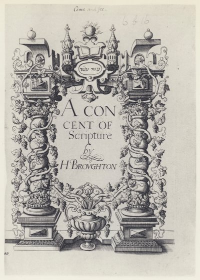 H Broughton, A Concent of Scripture, G Simson and W White 1590 (白黒写真) 作： English Photographer