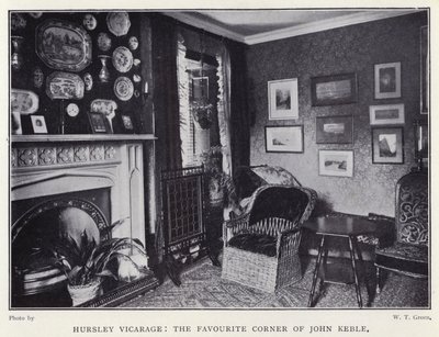 ジョン・ケブルのお気に入りの場所、Hursley Vicarage（モノクロ写真）。 作： English Photographer