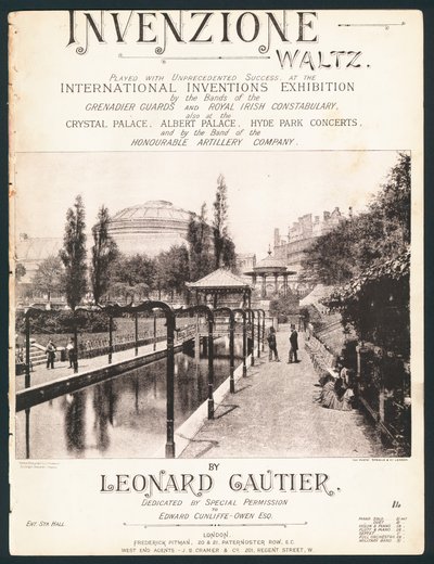 1885年ケンジントン国際発明展のために作曲されたインヴェンツィオーネワルツ 作： English Photographer