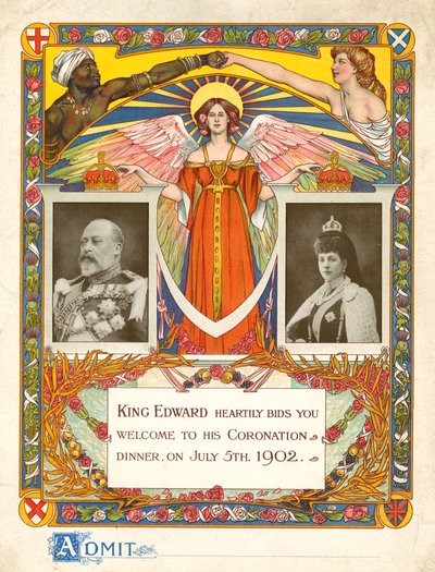 1902年7月5日のエドワード7世王の戴冠式ディナーへの招待 作： English Photographer