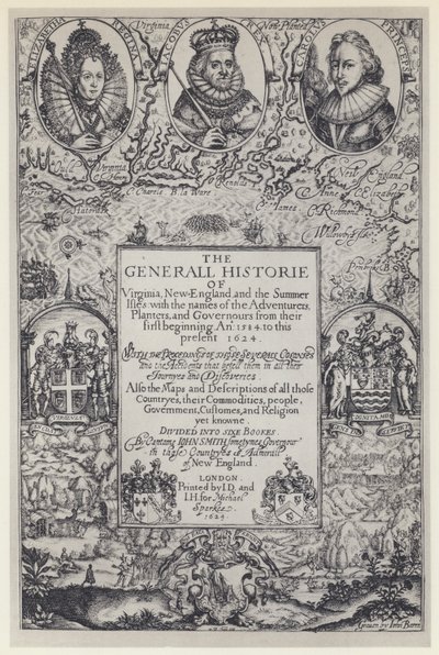 ジョン・スミス『The General Historie of Virginia』J Dawson for M Sparkes 1624年（モノクロ写真 作： English Photographer