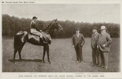 国王エドワード7世とダービーの勝者である馬ミノル 作： English Photographer