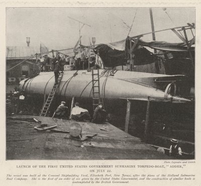 7月22日、米国政府初の潜水艦魚雷艇Adderの打ち上げ 作： English Photographer