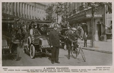 ロンドン警官。 1913年7月4日に送られたはがき。 作： English Photographer