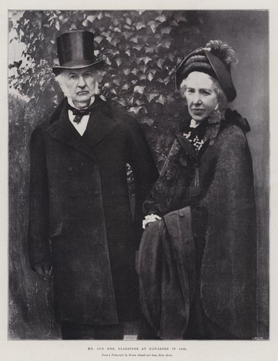 1895年にハワーデンでグラッドストーン夫妻 作： English Photographer