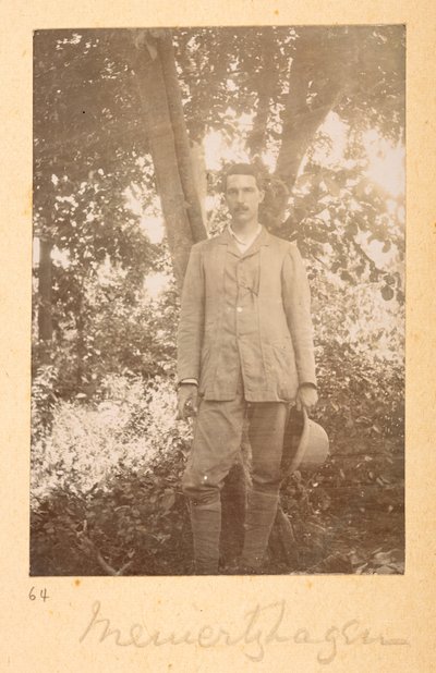 ベイリーによるリチャード・マイナーツハーゲンの肖像画、F.M. ベイリー 1900-03 (セピア写真) 作： English Photographer