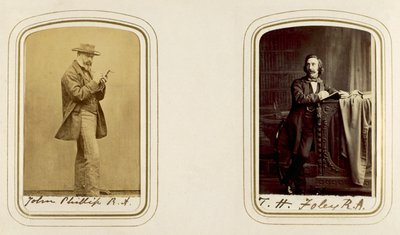 ジョン・フィリップとジョン・ヘンリー・フォーリーの肖像（セピア写真） 作： English Photographer