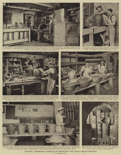 陶器、重要かつ高度な技術を要する産業の発展段階（モノクロ写真 作： English Photographer