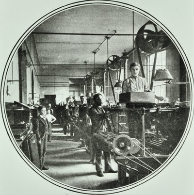 イングランド銀行の印刷部門、ロンドン市スレッドニードルストリート、1890年 作： English Photographer