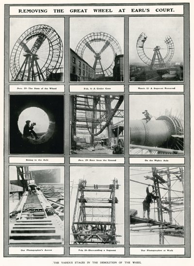 ロンドンのアールズコートで大車輪を取り除く 作： English Photographer