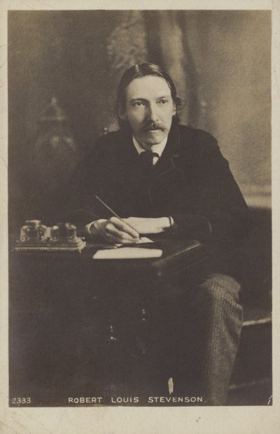 ロバート・ルイス・スティーブンソン（1850-1894）、スコットランドの小説家、詩人、旅行作家 作： English Photographer
