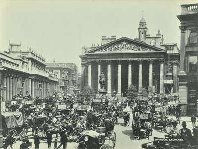 ロイヤルエクスチェンジ、スレッドニードルストリート、ロンドン市、1890 作： English Photographer