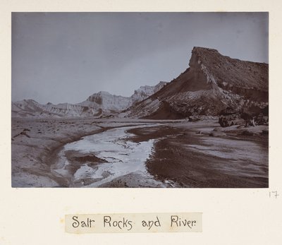 ソルト ロックスと川、「カーゾン卿のペルシャ湾ツアーの写真」より、11 月 作： English Photographer