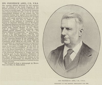フレデリック・アベル卿、CB、FRS、1890年英国協会会長 作： English Photographer