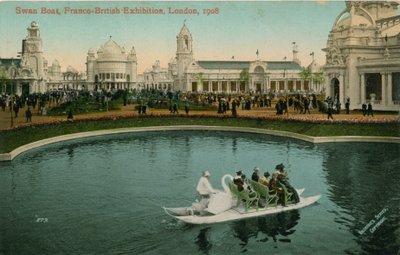 白鳥のボート、仏英展、ロンドン、1908 作： English Photographer