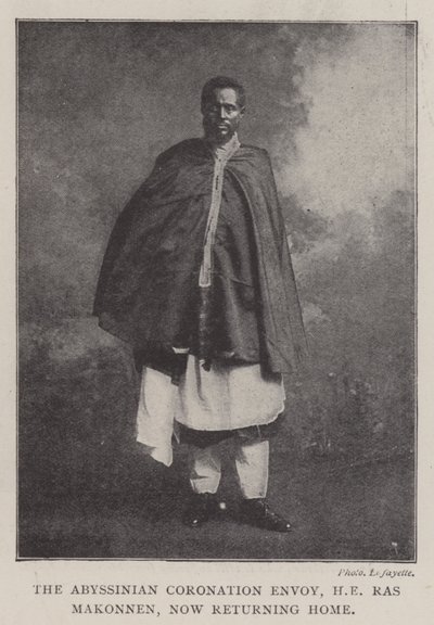 アビシニアの戴冠使節、ラスマコンネン、現在帰国中、1902 作： English Photographer