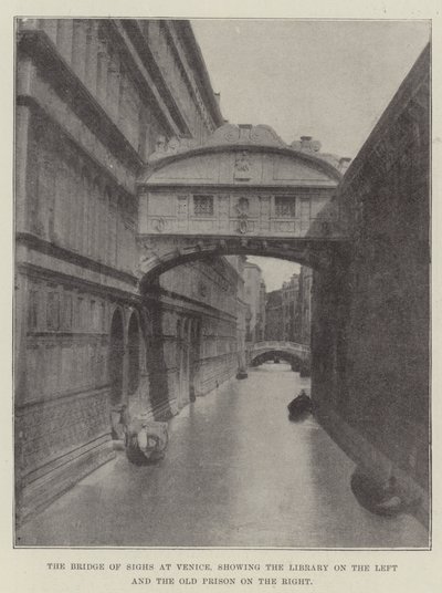 ヴェネツィアのため息橋、左側に図書館、右側に古い刑務所を表示 作： English Photographer