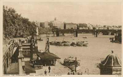 ウェストミンスターブリッジ階段、ロンドンからの堤防 作： English Photographer