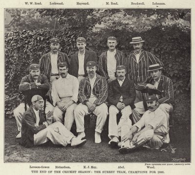 クリケットシーズンの終わり、サリーチーム、1895年のチャンピオン 作： English Photographer