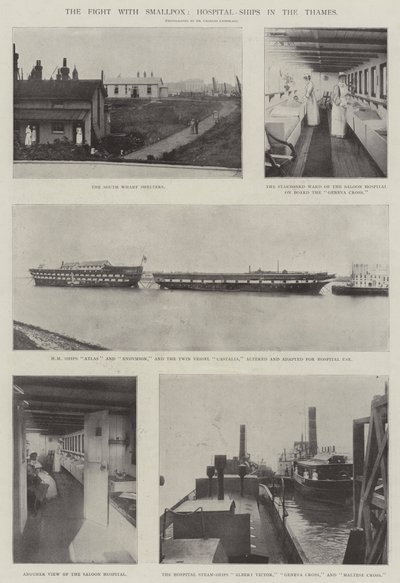 天然痘、テムズ川の病院船との戦い 作： English Photographer