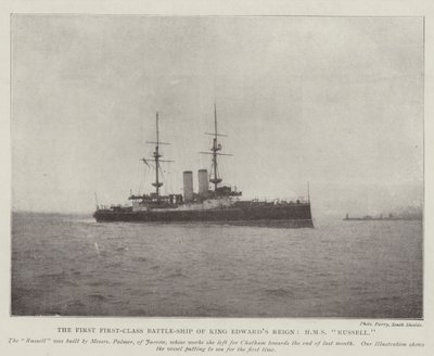 エドワーズ王の最初のファーストクラスバトルシップ、HMSラッセル 作： English Photographer