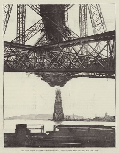 フォースブリッジ、クイーンズフェリーノースカンチレバー、下部メンバー、ガービーメインピア（1889年4月） 作： English Photographer