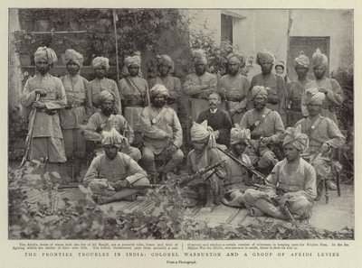 インドのフロンティア問題、ウォーバートン大佐、アフリディ軍のグループ 作： English Photographer