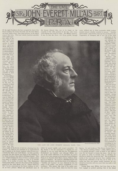 故ジョン・エヴァレット・ミレー卿、死亡記事 作： English Photographer