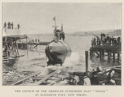 ニュージャージー州エリザベスポートでのアメリカの潜水艦ボートサメの進水 作： English Photographer