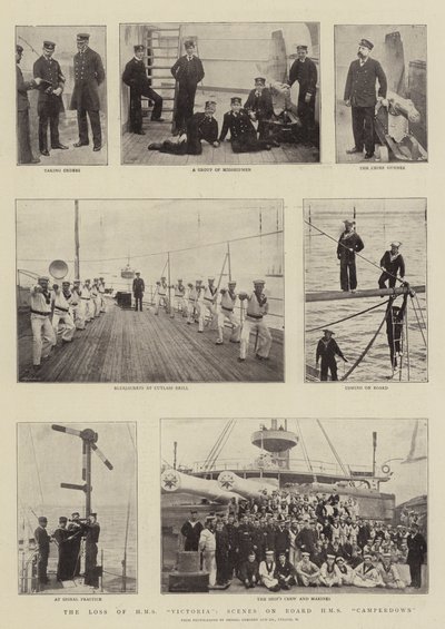 HMSビクトリアの喪失、HMS Camperdownの乗船シーン 作： English Photographer