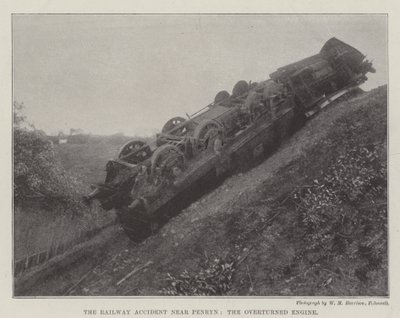 転覆エンジン、ペンリン近くの鉄道事故 作： English Photographer