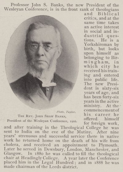 ジョンショーバンクス牧師、ウェスリアン会議の会長、1902年 作： English Photographer