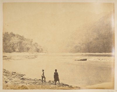 Bheerkotee の Teesta。  ダージリンの景色。 1870年代 作： English Photographer