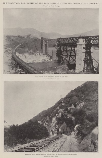 トランスバール戦争、デラゴアベイ鉄道沿いのボーアリトリートのシーン 作： English Photographer