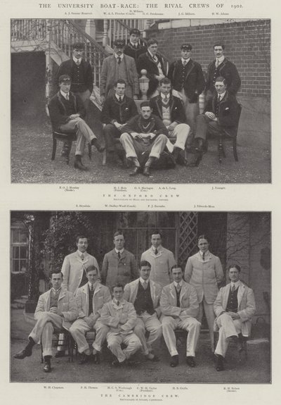 大学のボートレース、1902年のライバルクルー 作： English Photographer