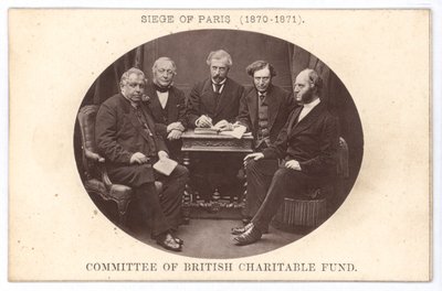パリ包囲戦（1870-1871）で貧しい人々を支援した英国慈善基金の委員会（モノクロ写真 作： English Photographer