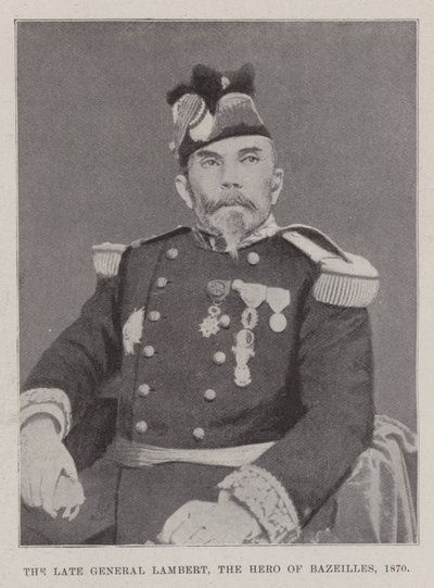 晩年のランバート将軍、バゼイユの英雄、1870年 作： English Photographer