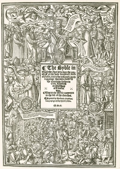 クランマーズバイブル、AD 1540のタイトルページ 作： English Photographer