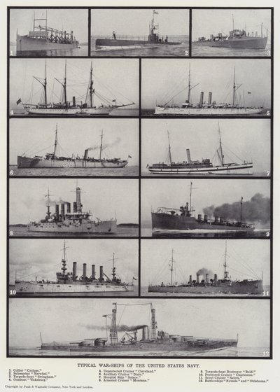 アメリカ海軍の代表的な軍艦（モノクロ写真） 作： English Photographer