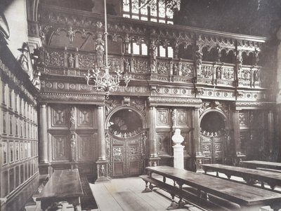 ミドルテンプルホールのインテリア、ロンドン、1885年のビュー 作： English Photographer