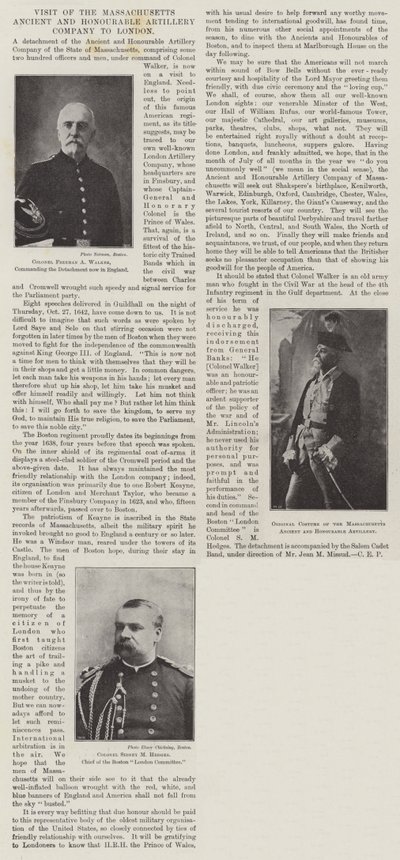 マサチューセッツの古く名誉ある砲兵隊のロンドン訪問 作： English Photographer