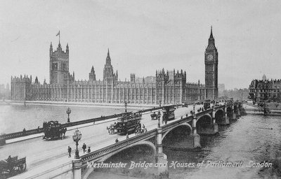 ウェストミンスター橋と国会議事堂、1902年頃 作： English Photographer