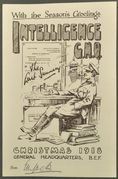 季節のご挨拶、インテリジェンスGHQ、1918年のEMジャックからのクリスマス1918年 作： English Photographer