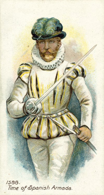 1588年、スペイン軍艦隊の時 作： English School